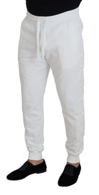 Dolce & Gabbana White Sport Logo Cotton Sweatpants Trousers Pants - Zeiniez