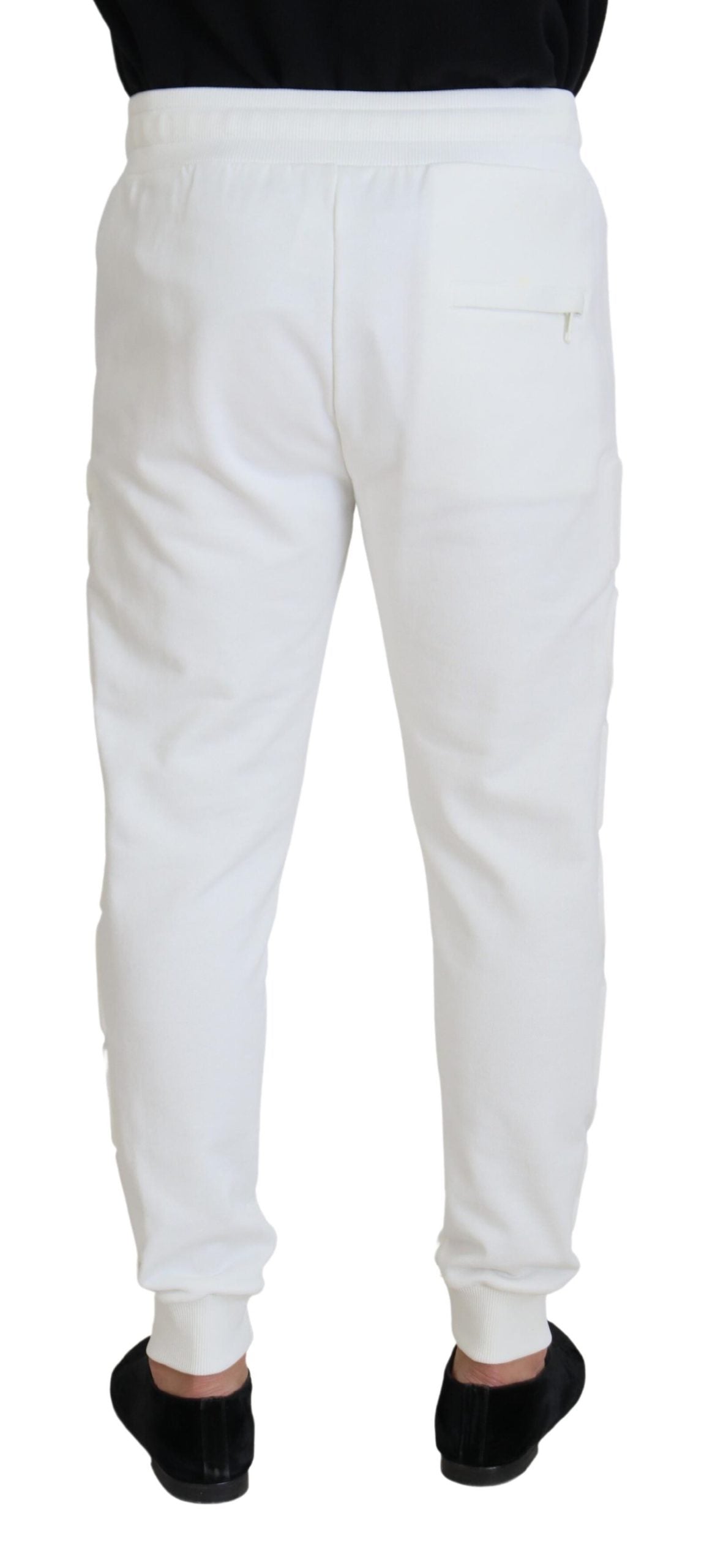 Dolce & Gabbana White Sport Logo Cotton Sweatpants Trousers Pants - Zeiniez