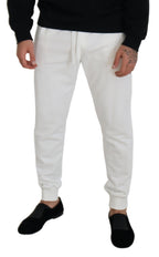 Dolce & Gabbana White Sport Logo Cotton Sweatpants Trousers Pants - Zeiniez