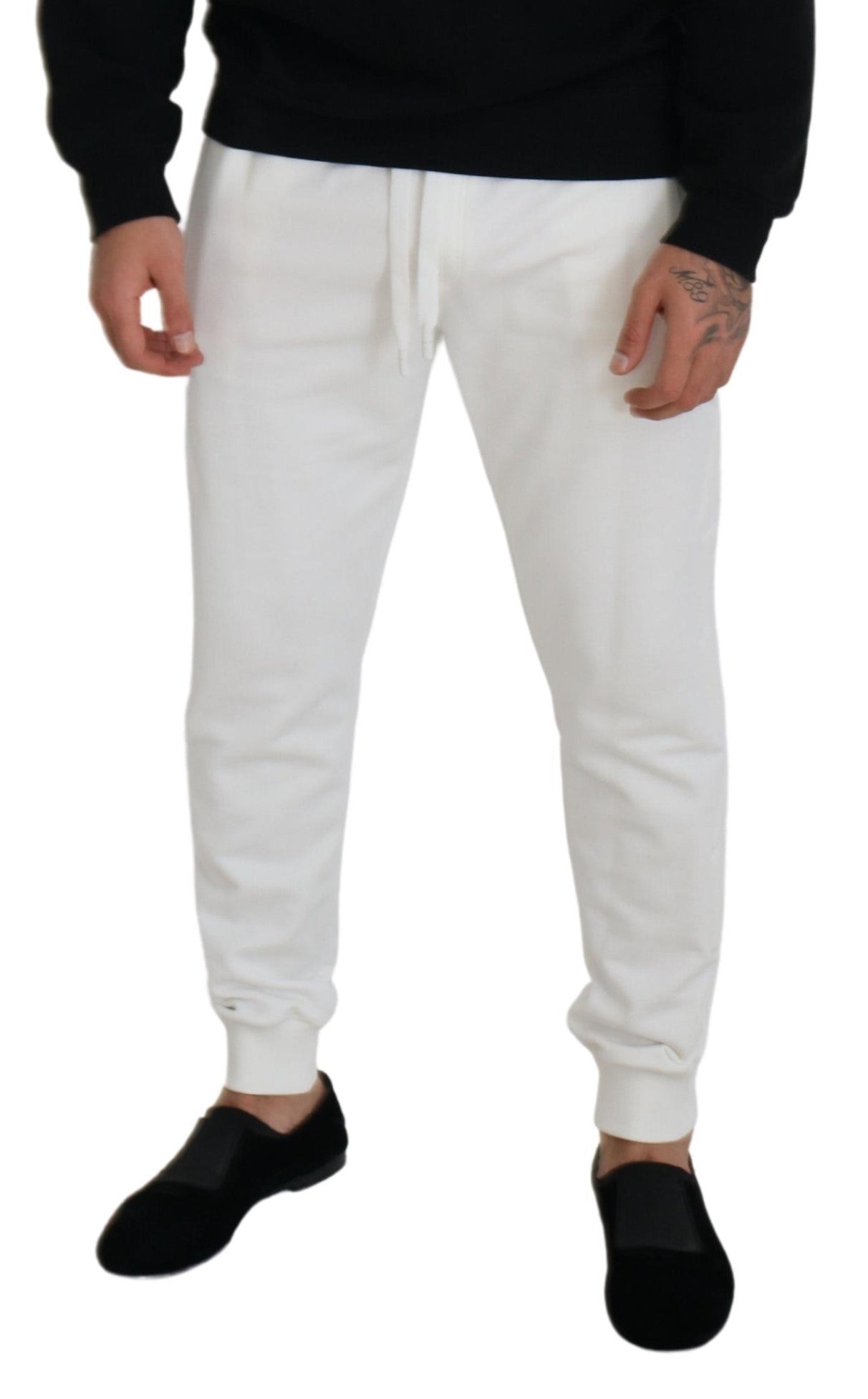Dolce & Gabbana White Sport Logo Cotton Sweatpants Trousers Pants - Zeiniez