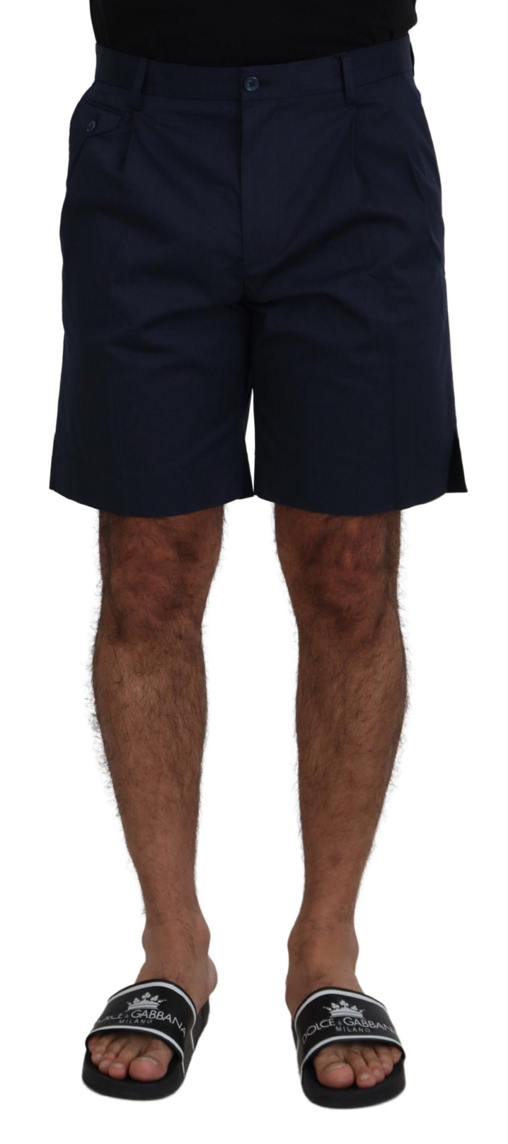 Dolce & Gabbana Blue Chinos Cotton Stretch Casual Shorts - Zeiniez
