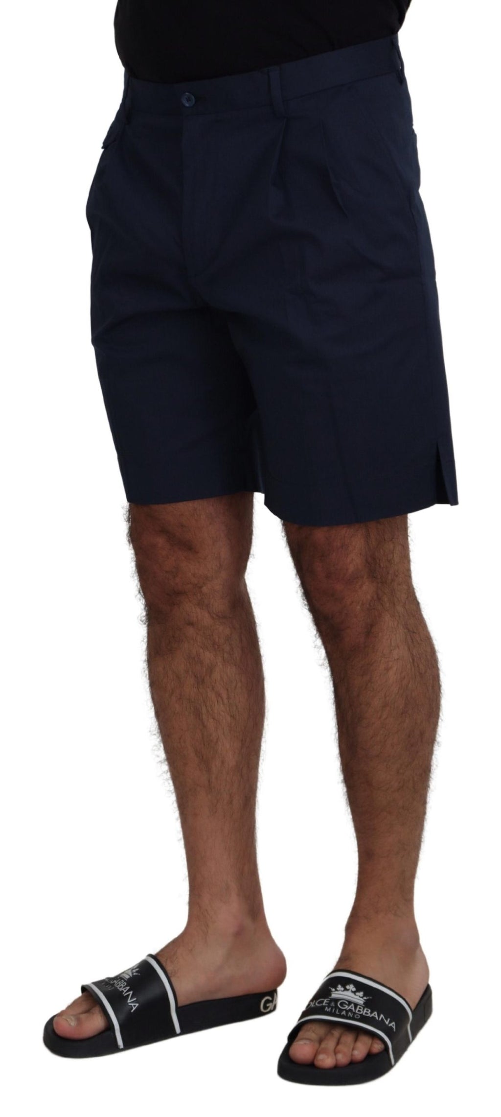 Dolce & Gabbana Blue Chinos Cotton Stretch Casual Shorts - Zeiniez