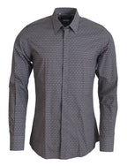 Dolce & Gabbana Gray Brown GOLD Slim Fit Dress Formal Shirt - Zeiniez