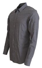 Dolce & Gabbana Gray Brown GOLD Slim Fit Dress Formal Shirt - Zeiniez