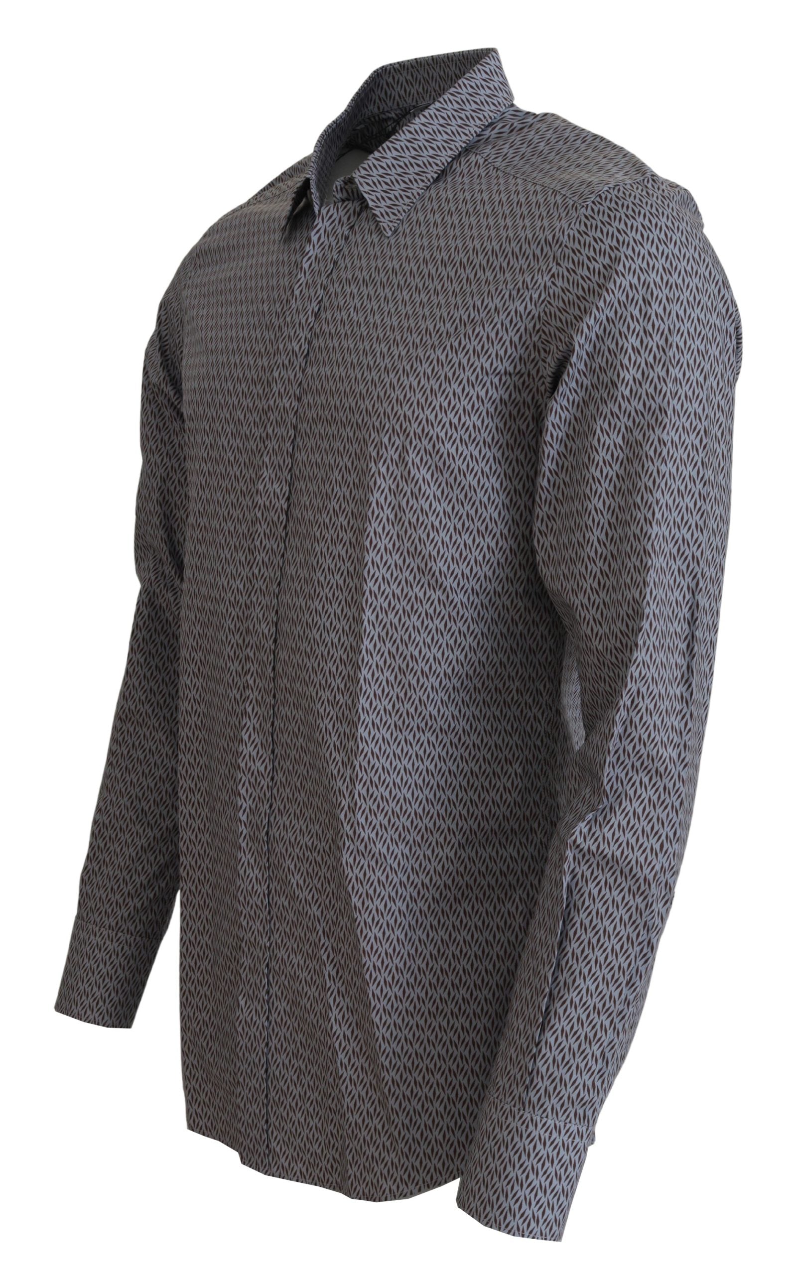 Dolce & Gabbana Gray Brown GOLD Slim Fit Dress Formal Shirt - Zeiniez