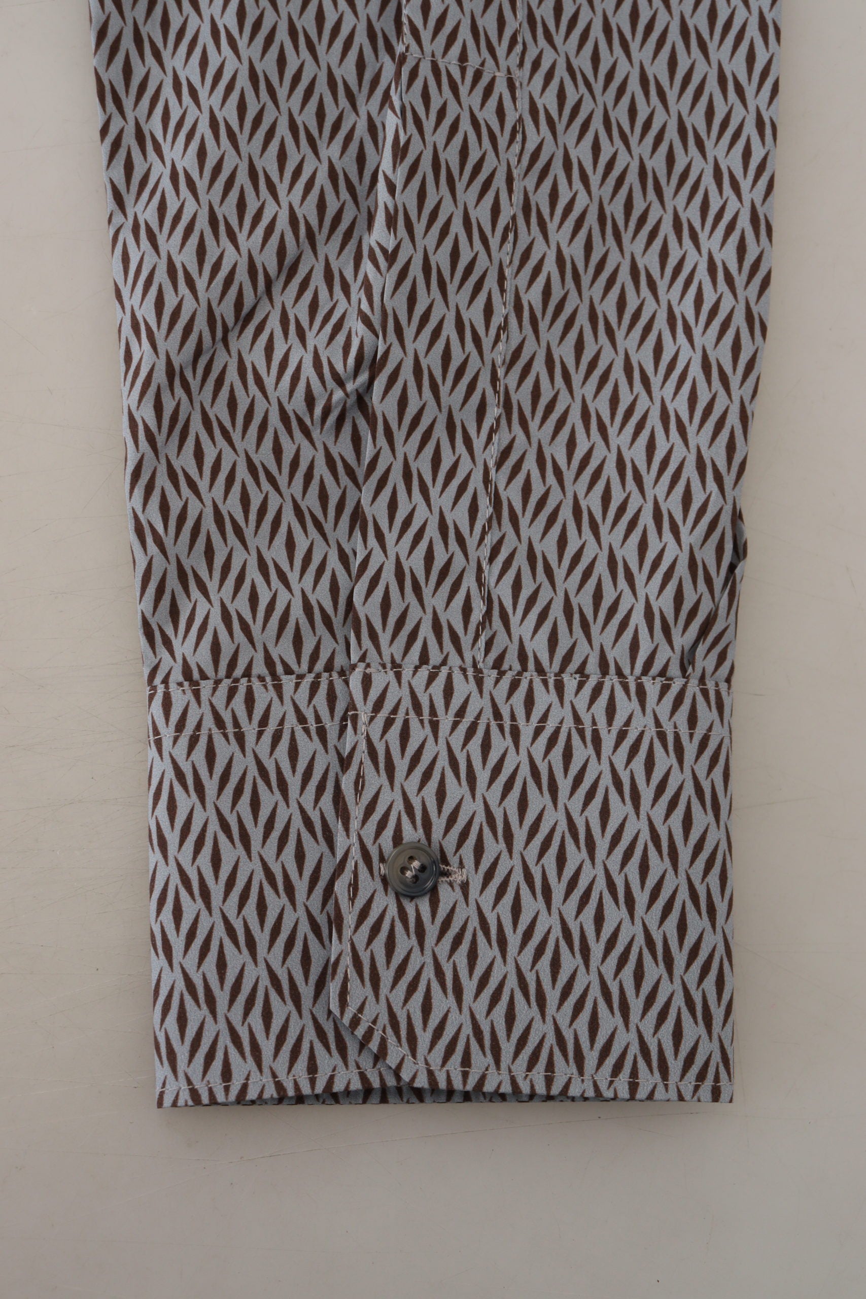 Dolce & Gabbana Gray Brown GOLD Slim Fit Dress Formal Shirt - Zeiniez