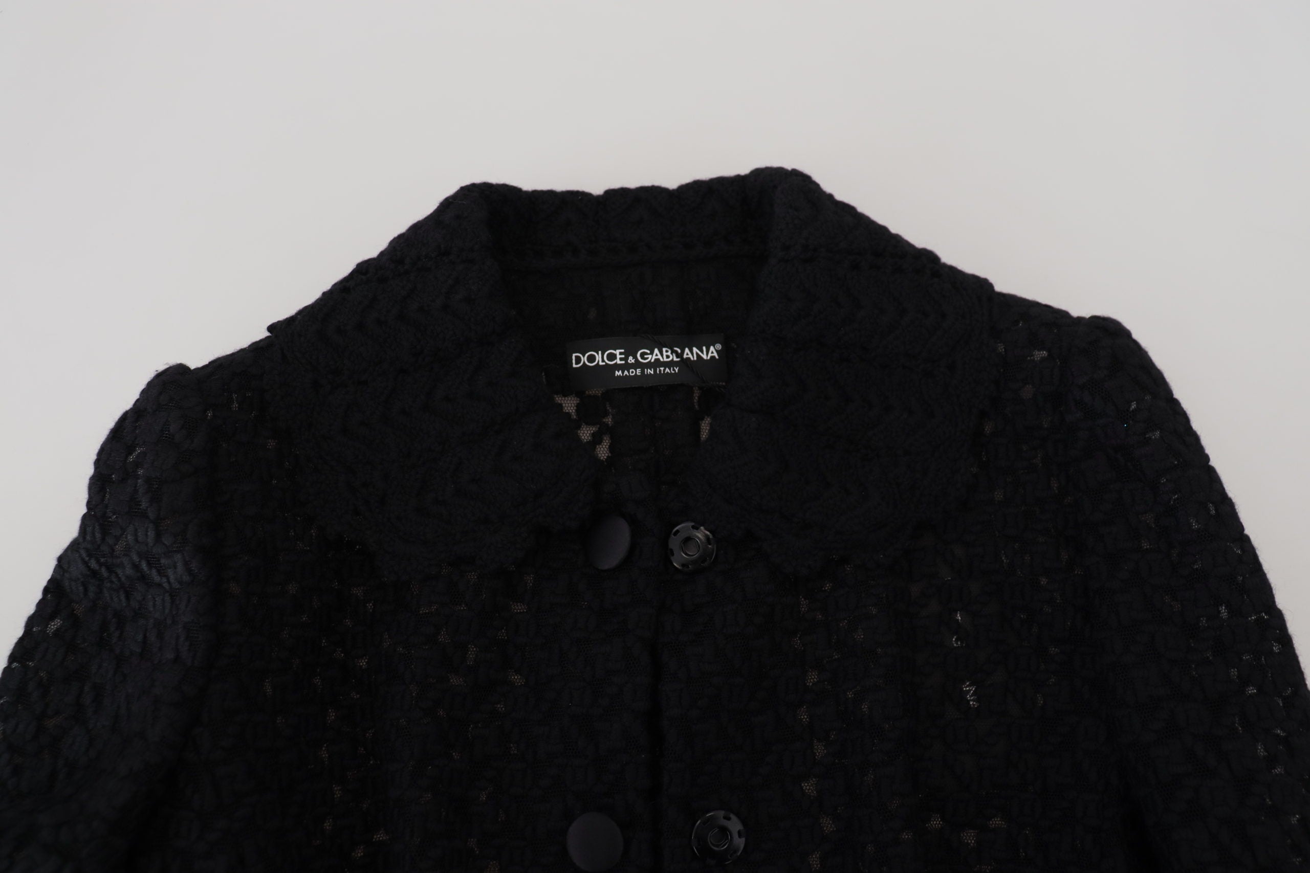 Dolce & Gabbana Black Wool Knitted Button Down Collar Jacket - Zeiniez