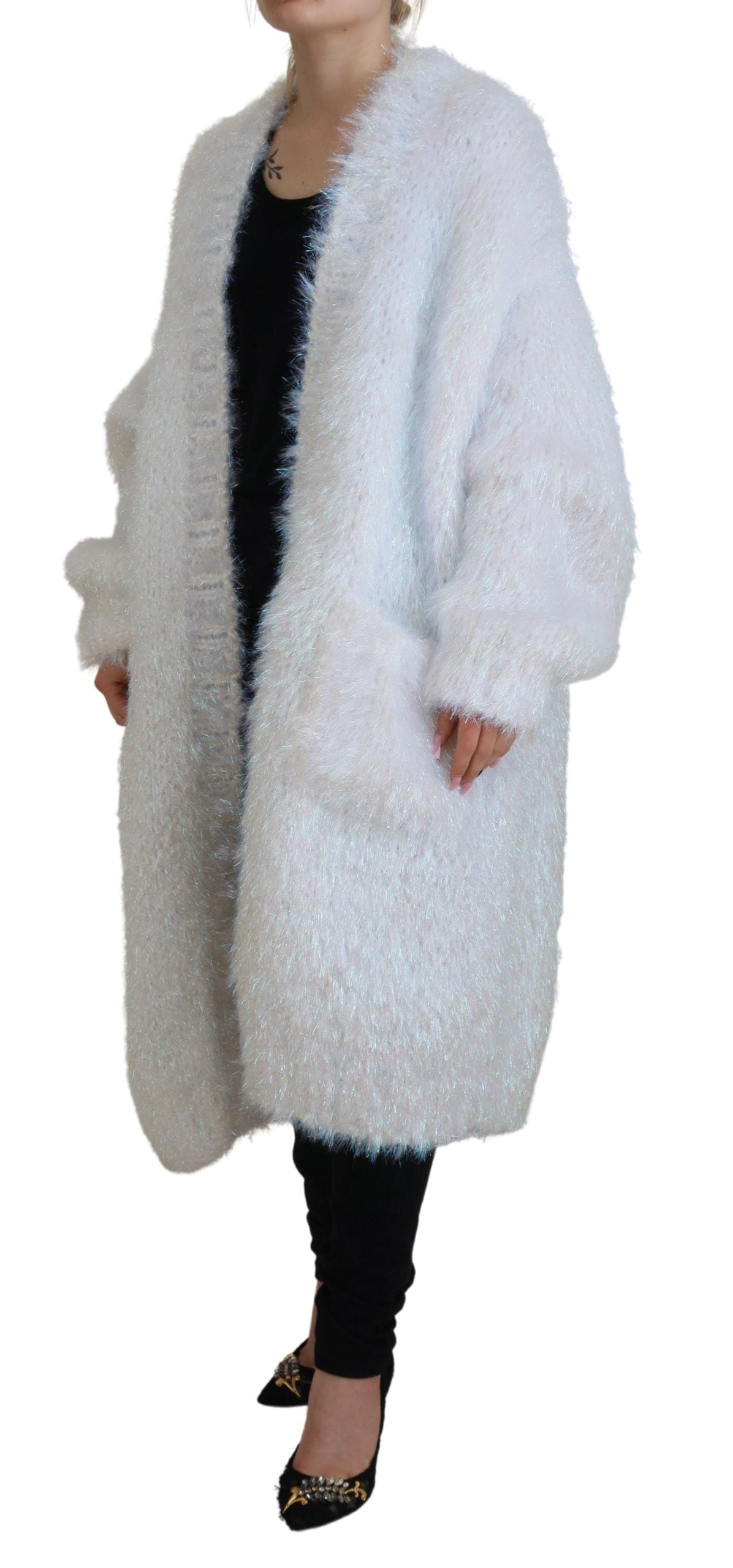 Dolce & Gabbana White Long Sleeves Fringes Cardigan Jacket - Zeiniez