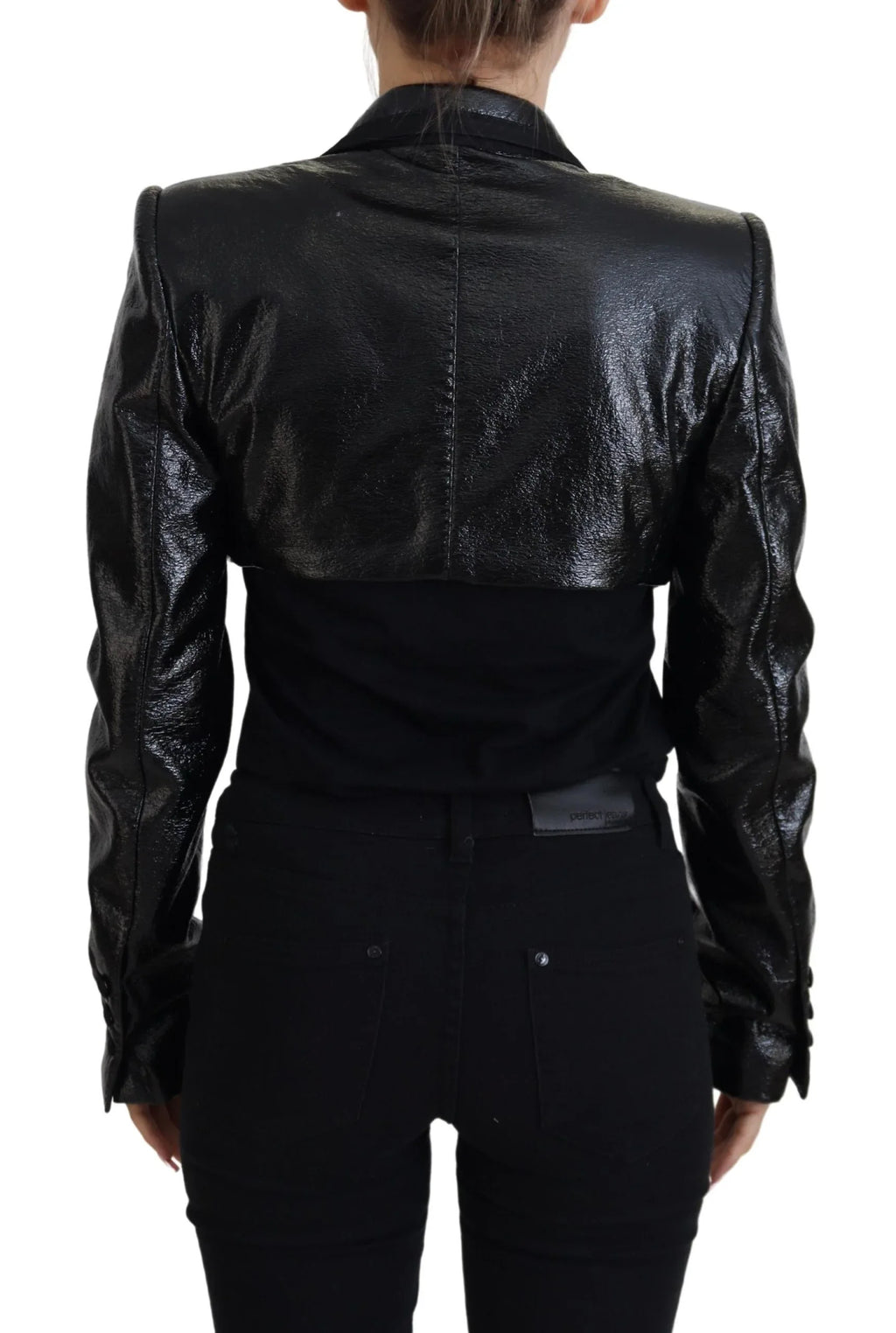 Dolce & Gabbana Black Long Sleeves Crop Blazer Cotton Jacket - Zeiniez