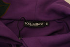 Dolce & Gabbana Purple Floral Print Pullover Cotton Sweater - Zeiniez
