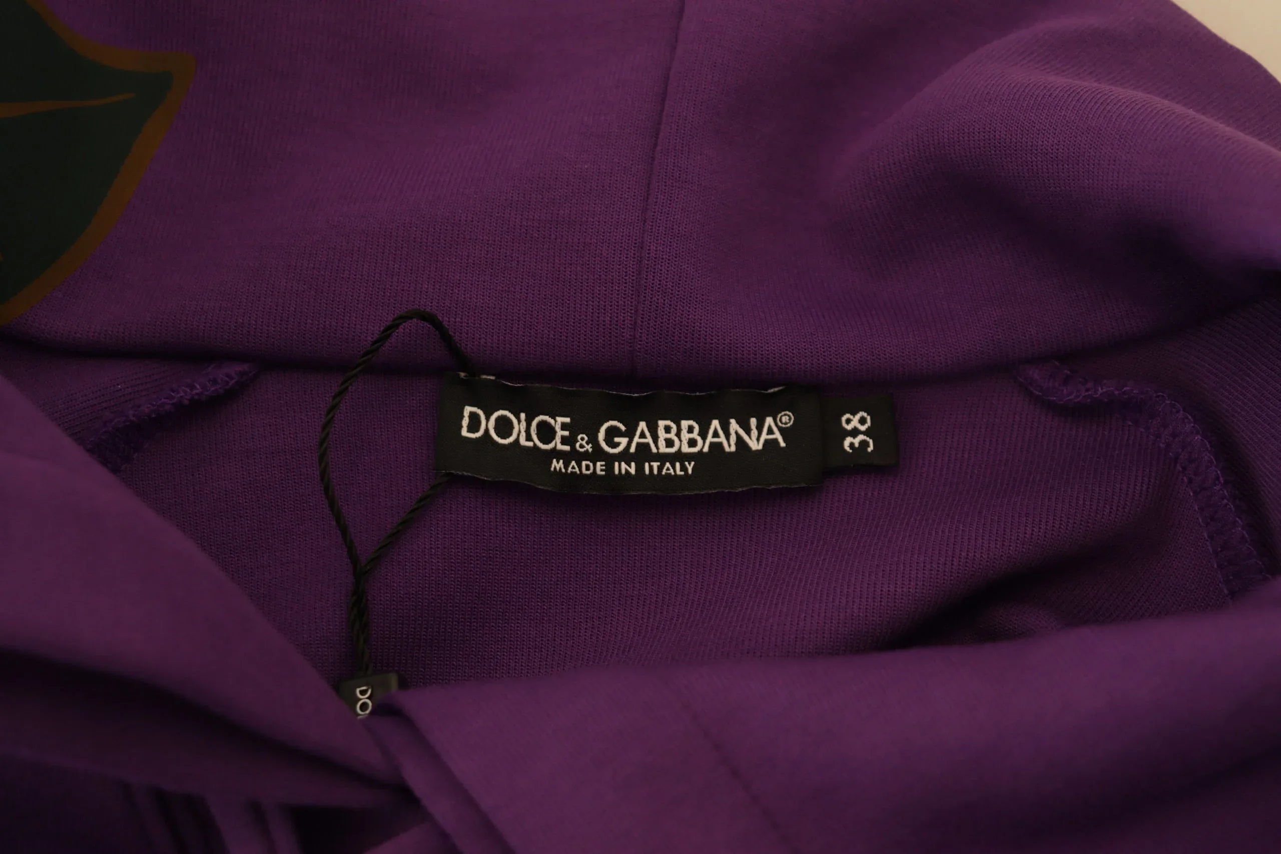Dolce & Gabbana Purple Floral Print Pullover Cotton Sweater - Zeiniez