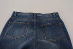 Dolce & Gabbana Blue Cotton High Waist Skinny Denim Jeans - Zeiniez