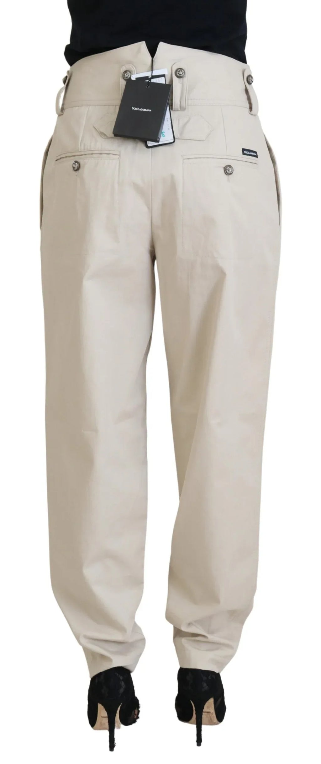 Dolce & Gabbana Beige Cotton Women Cargo Pants - Zeiniez