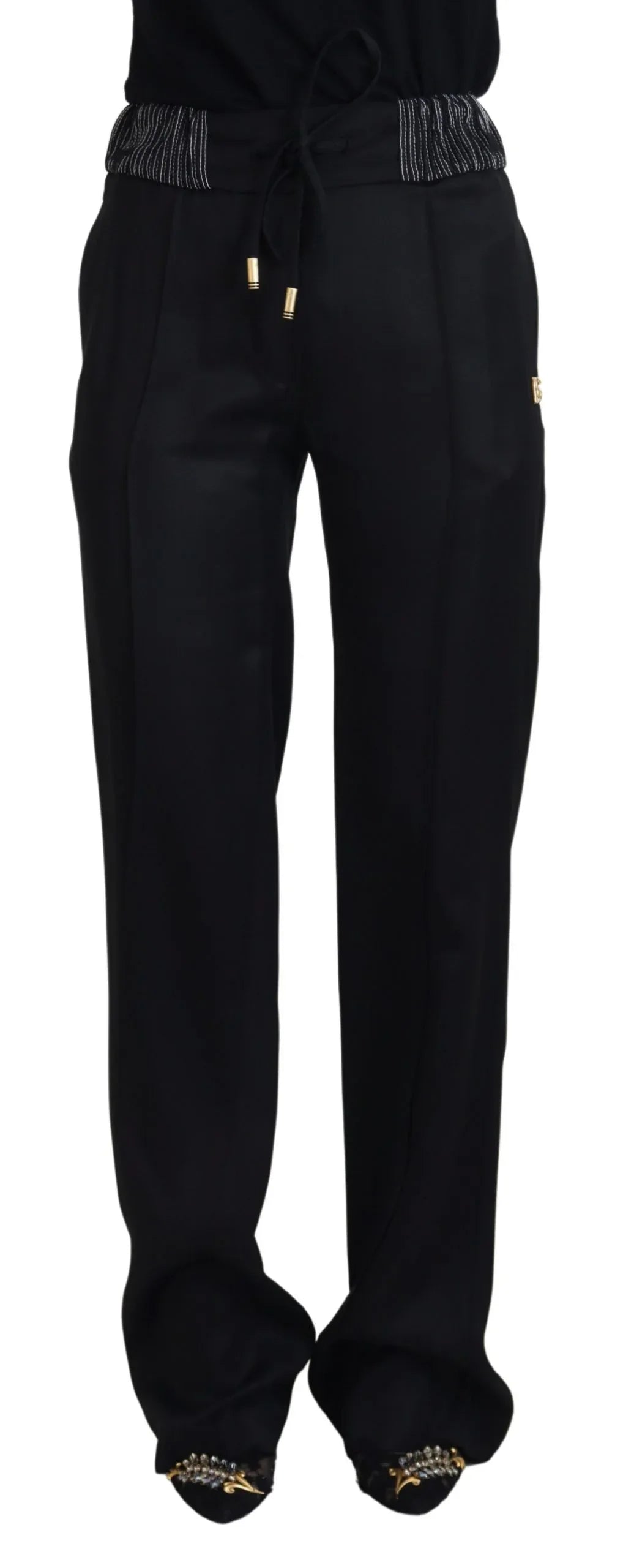 Dolce & Gabbana Black Straight Fit Cotton Pants - Zeiniez