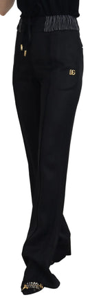 Dolce & Gabbana Black Straight Fit Cotton Pants - Zeiniez