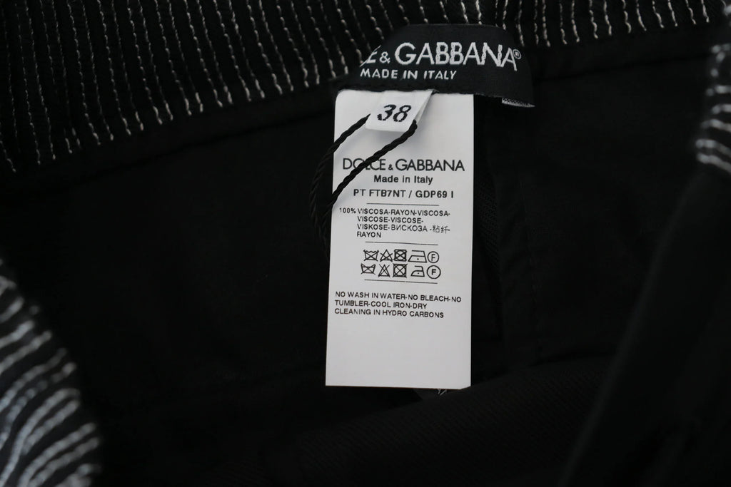 Dolce & Gabbana Black Straight Fit Cotton Pants - Zeiniez
