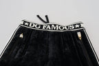 Dolce & Gabbana Black DG Logo Velvet Trouser Pants - Zeiniez