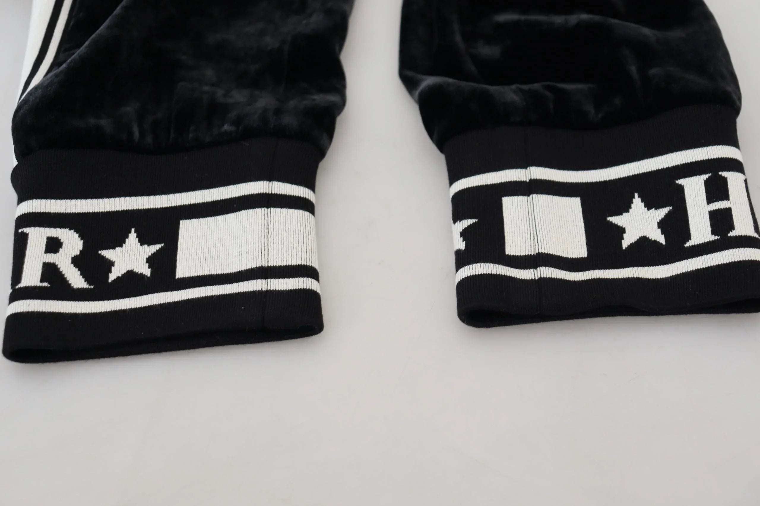 Dolce & Gabbana Black DG Logo Velvet Trouser Pants - Zeiniez