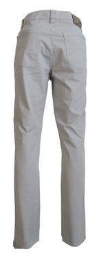 Jeckerson Gray Cotton Tapered Men Casual Pants - Zeiniez