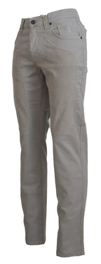 Jeckerson Gray Cotton Tapered Men Casual Pants - Zeiniez