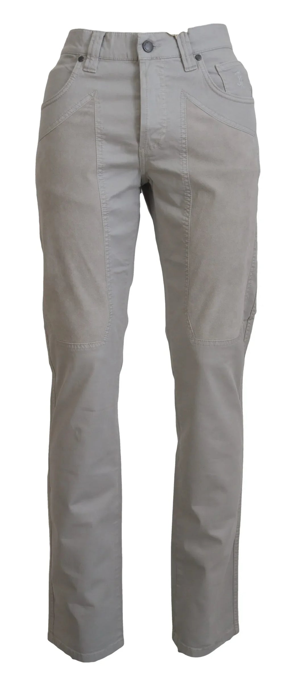 Jeckerson Gray Cotton Tapered Men Casual Pants - Zeiniez