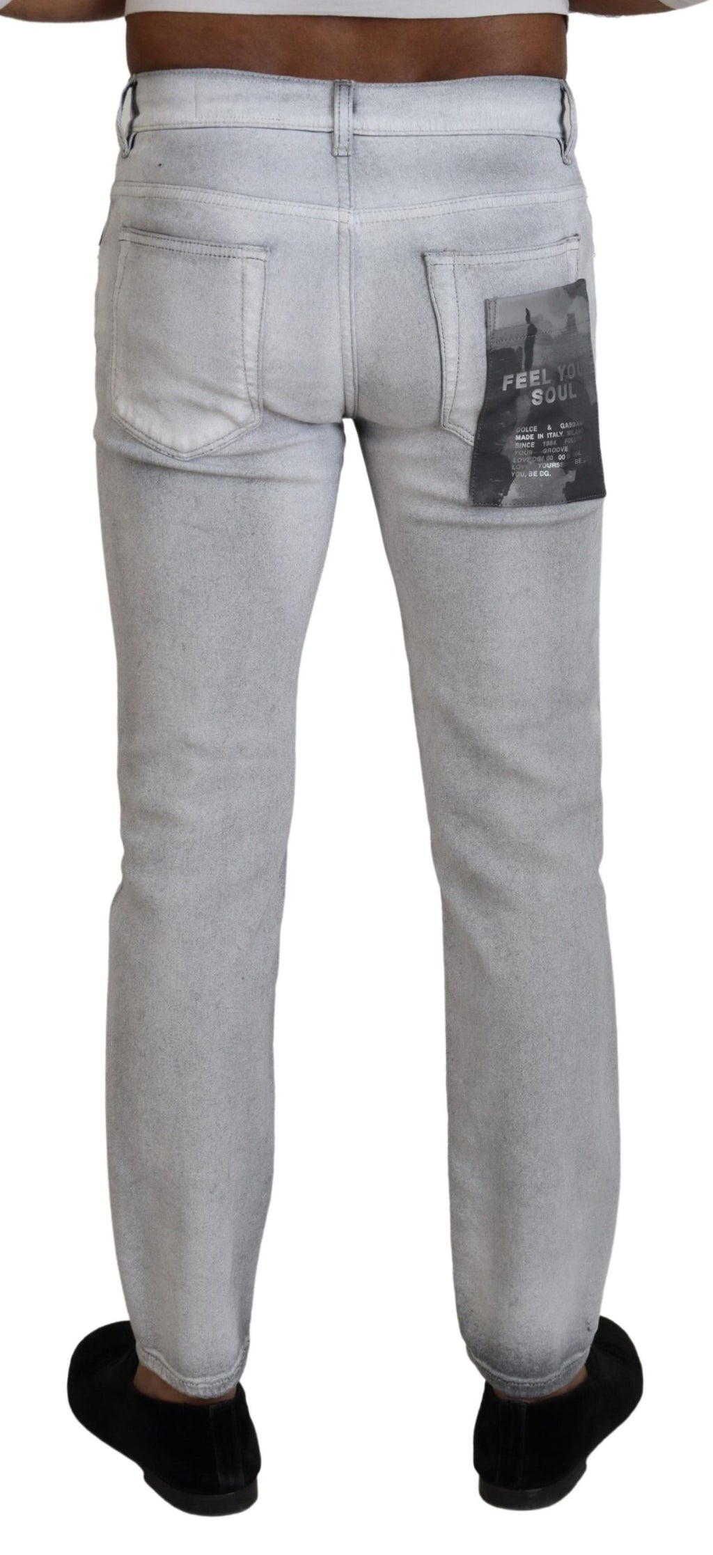 Dolce & Gabbana Gray Washed Skinny Men Denim Jeans - Zeiniez