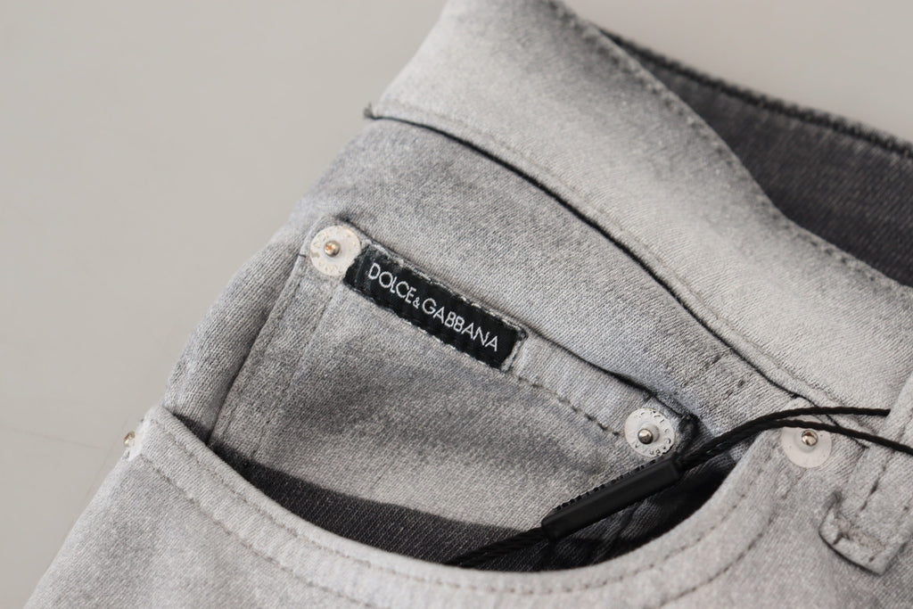 Dolce & Gabbana Gray Washed Skinny Men Denim Jeans - Zeiniez