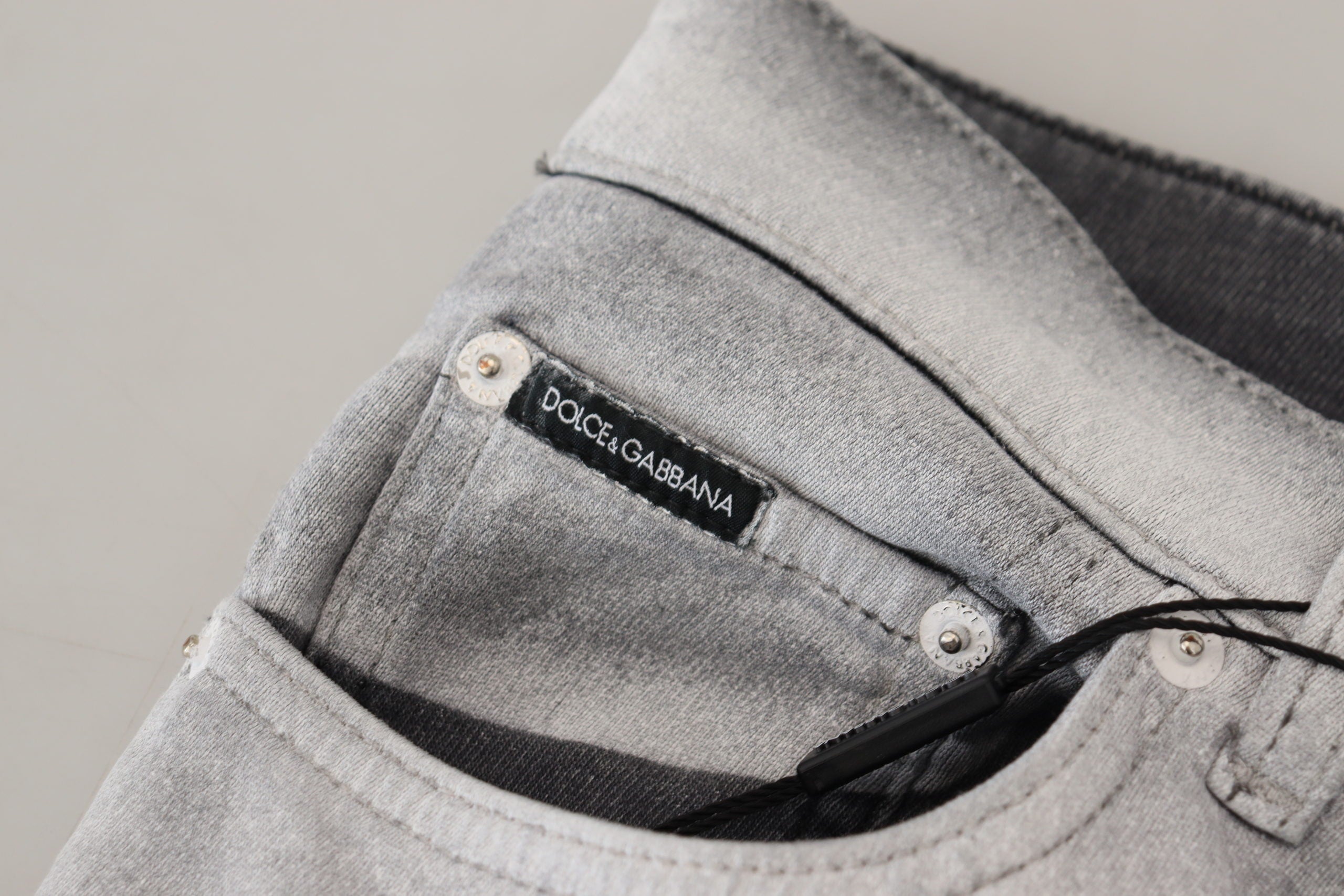 Dolce & Gabbana Gray Washed Skinny Men Denim Jeans - Zeiniez