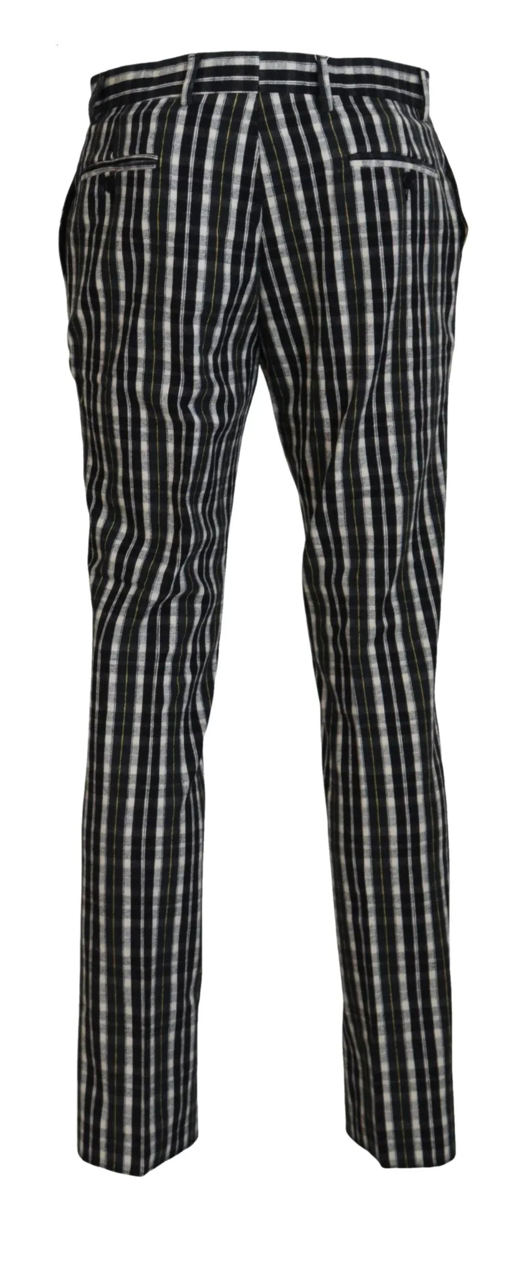 BENCIVENGA Black Checkered Cotton Casual Pants - Zeiniez