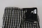 BENCIVENGA Black Checkered Cotton Casual Pants - Zeiniez