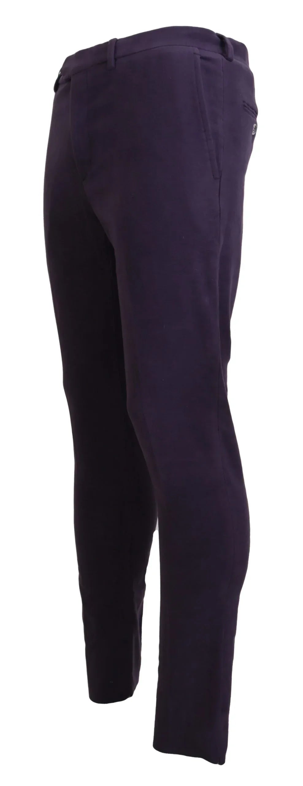 BENCIVENGA Purple Pure Cotton Tapered Mens Pants - Zeiniez