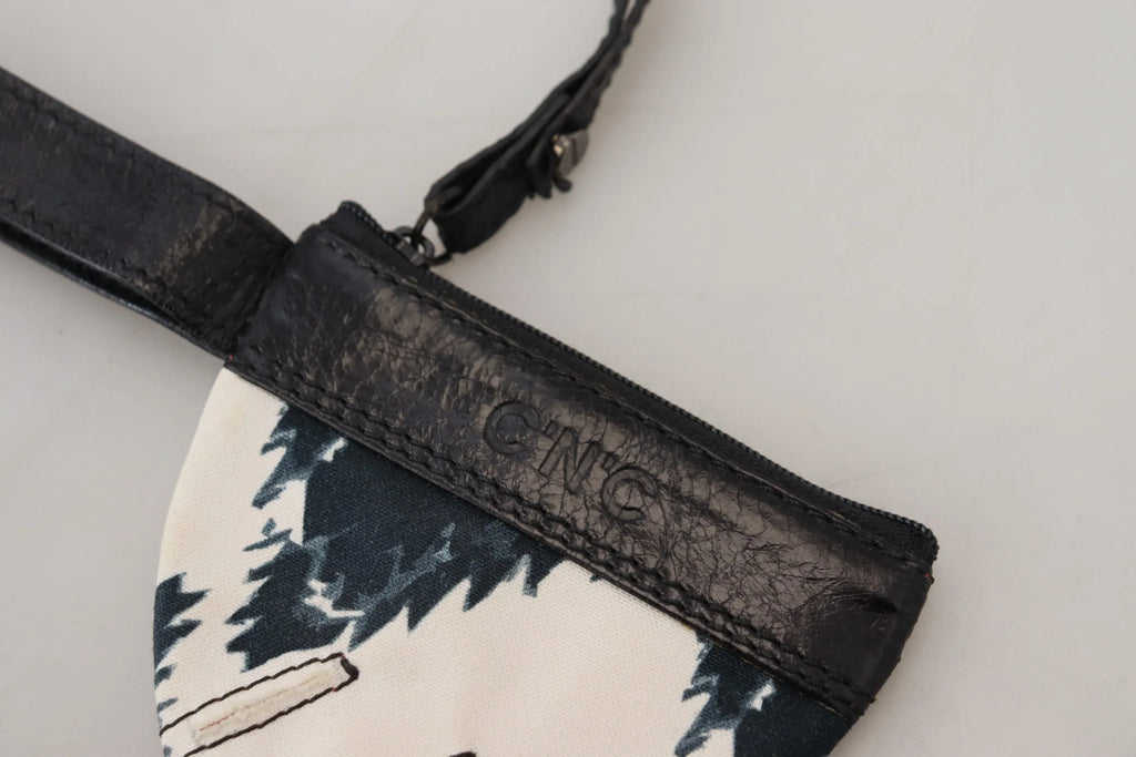 Costume National White Genuine Leather Coin Purse Strap Wallet - Zeiniez