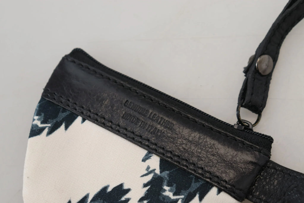 Costume National White Genuine Leather Coin Purse Strap Wallet - Zeiniez