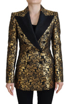Dolce & Gabbana Black Gold Jacquard Coat Blazer Jacket - Zeiniez