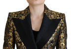 Dolce & Gabbana Black Gold Jacquard Coat Blazer Jacket - Zeiniez