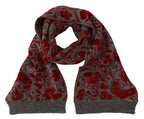 GF Ferre Red Grey Knitted Wrap Warmer Womens Shawl Scarf - Zeiniez