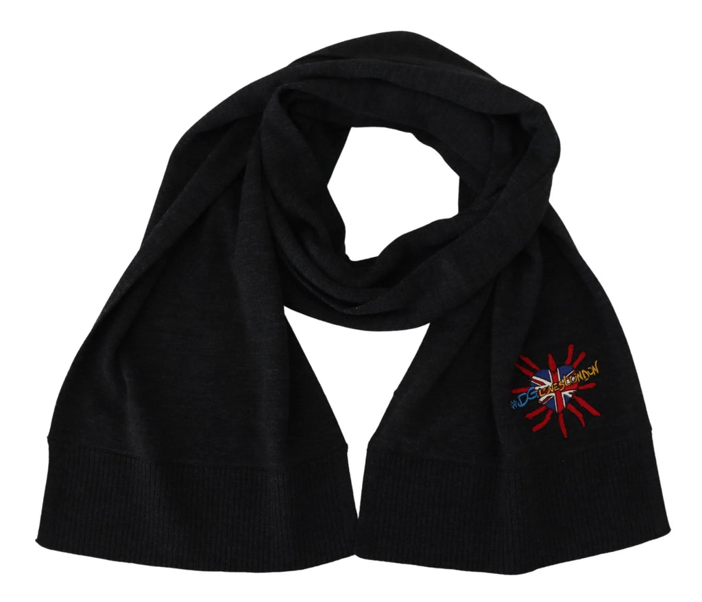 Dolce & Gabbana Black Sacred Heart #DGLovesLondon Wrap Scarf - Zeiniez