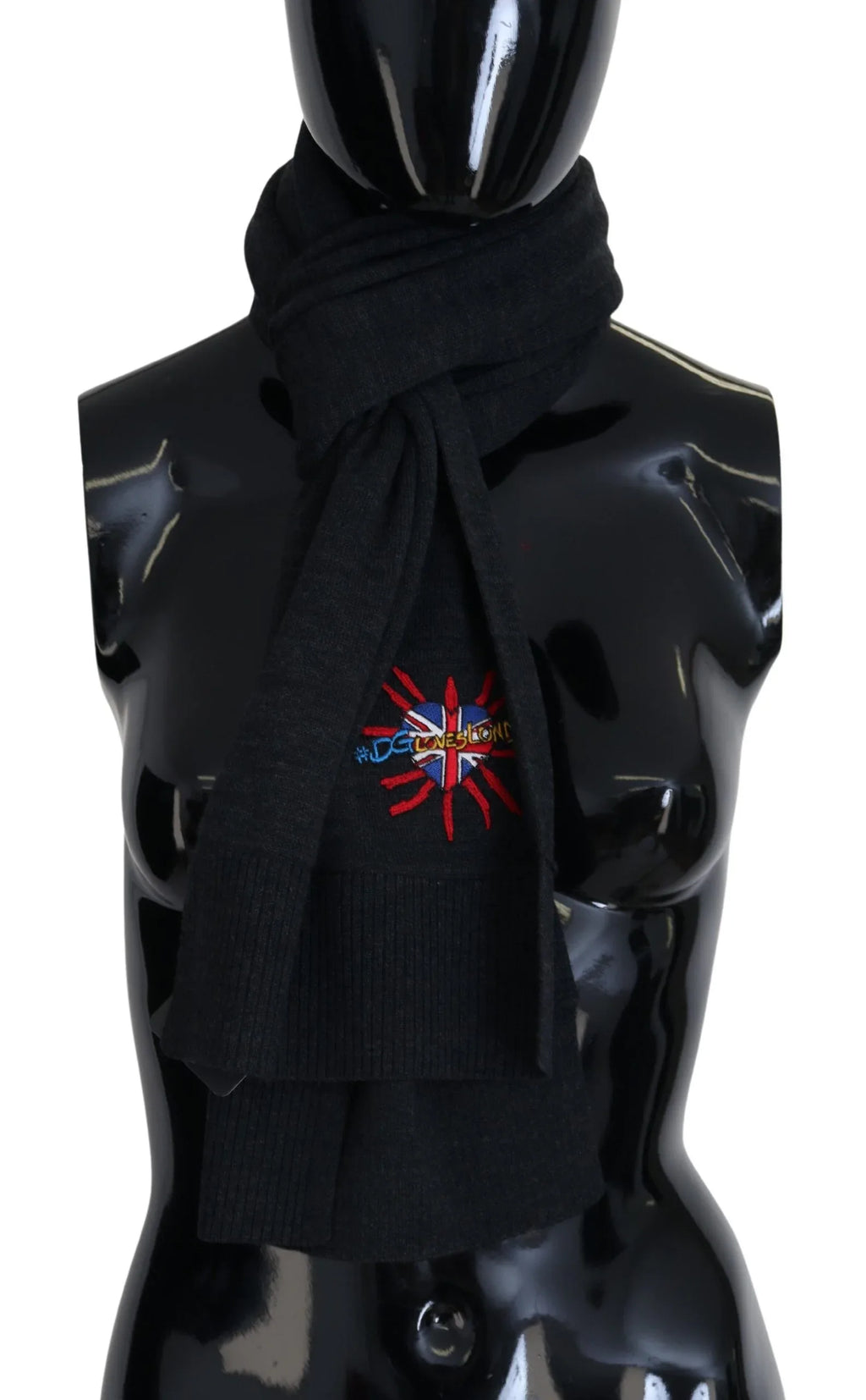 Dolce & Gabbana Black Sacred Heart #DGLovesLondon Wrap Scarf - Zeiniez