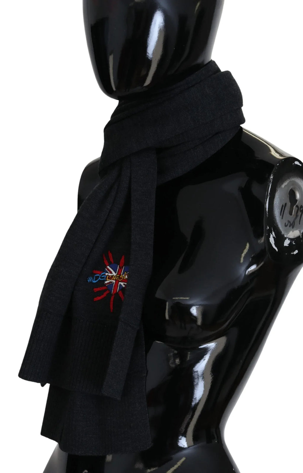 Dolce & Gabbana Black Sacred Heart #DGLovesLondon Wrap Scarf - Zeiniez