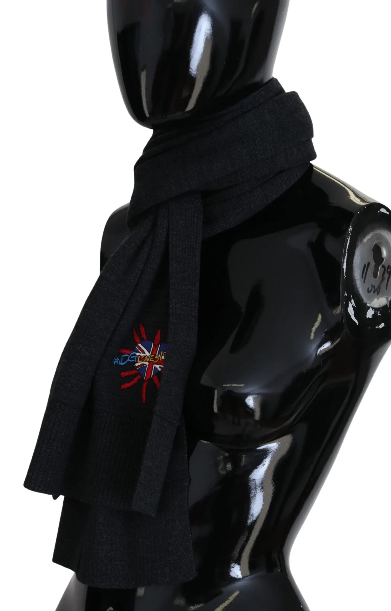 Dolce & Gabbana Black Sacred Heart #DGLovesLondon Wrap Scarf - Zeiniez