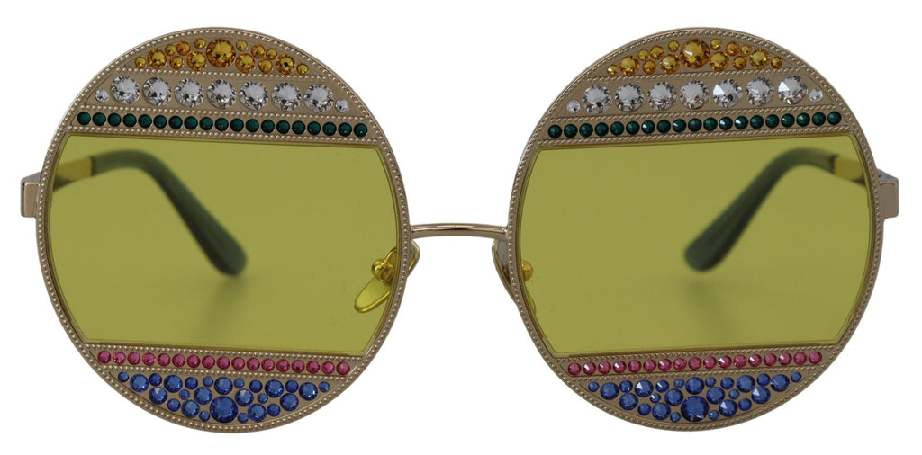 Dolce & Gabbana Gold Oval Metal Crystals Shades DG2209B Sunglasses - Zeiniez