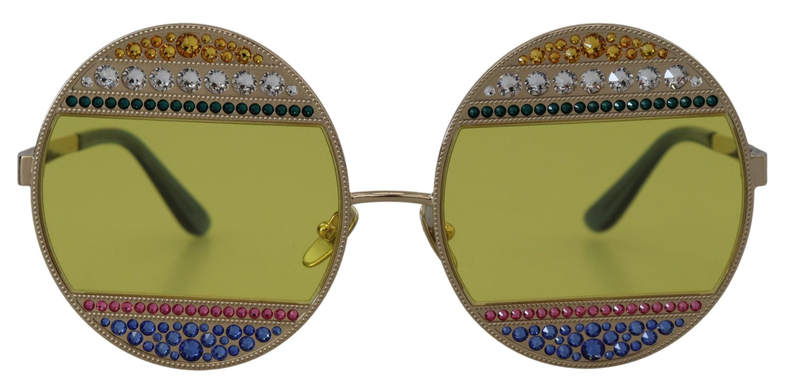 Dolce & Gabbana Gold Oval Metal Crystals Shades DG2209B Sunglasses - Zeiniez