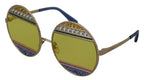 Dolce & Gabbana Gold Oval Metal Crystals Shades DG2209B Sunglasses - Zeiniez