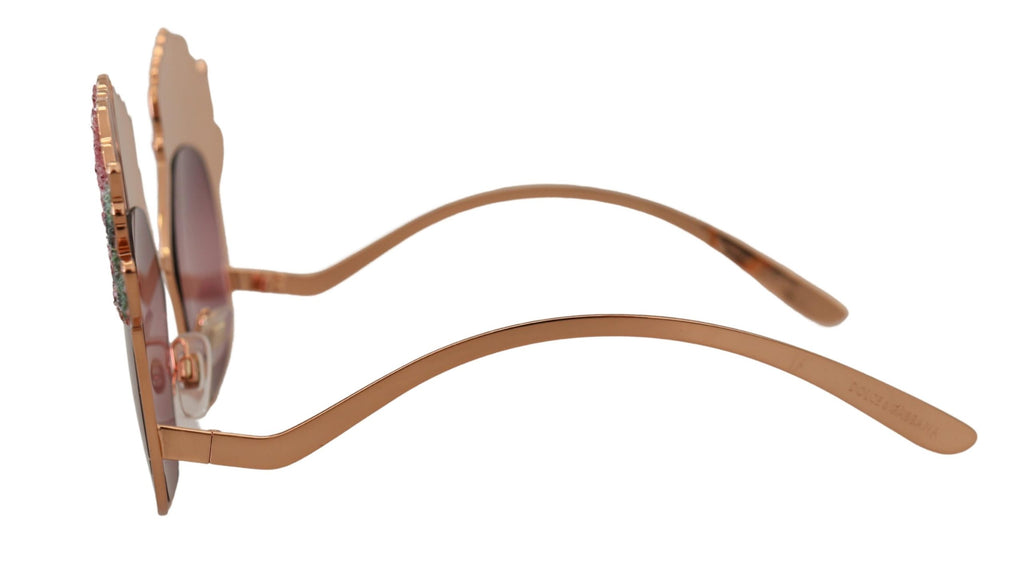 Dolce & Gabbana Pink Gold Rose Sequin Embroidery DG2202 Sunglasses - Zeiniez