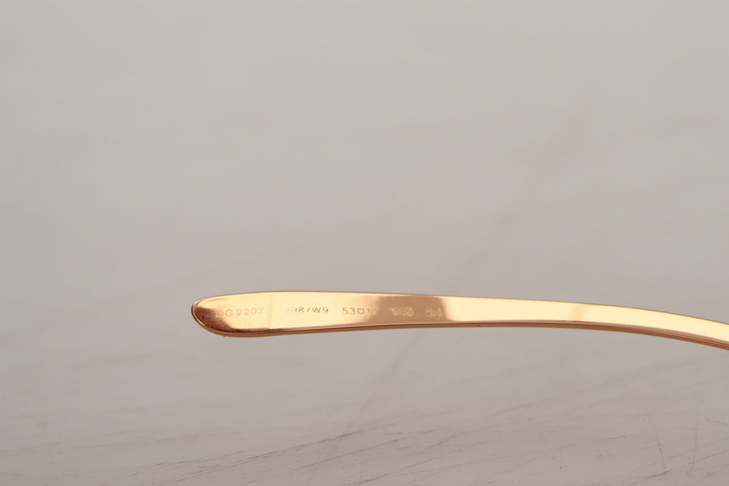 Dolce & Gabbana Pink Gold Rose Sequin Embroidery DG2202 Sunglasses - Zeiniez