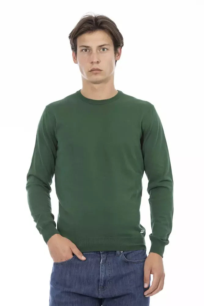 Baldinini Trend Green Cotton Men Sweater - Zeiniez