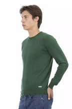 Baldinini Trend Green Cotton Men Sweater - Zeiniez