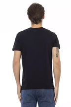 Trussardi Action Black Cotton Men's V-Neck T-Shirt - Zeiniez