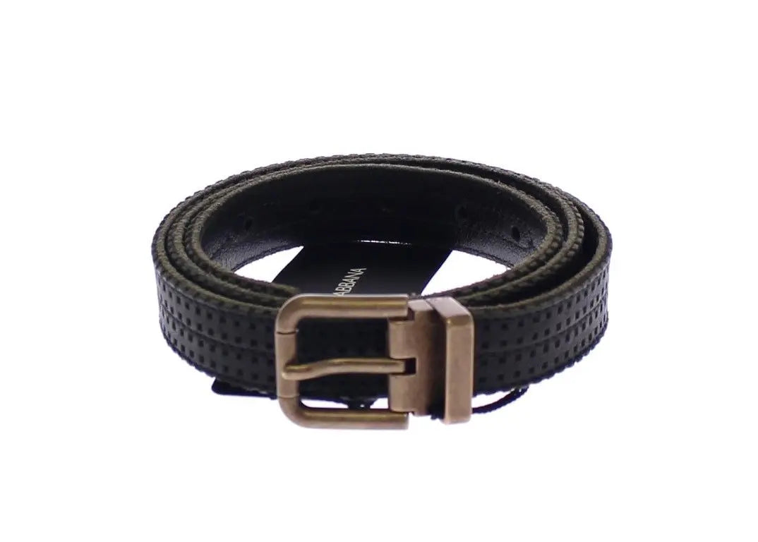 Dolce & Gabbana Blue Leather Logo Belt Dolce & Gabbana