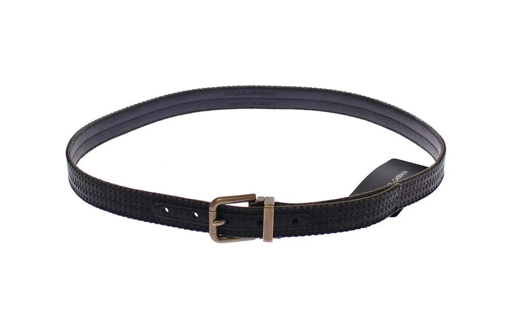 Dolce & Gabbana Blue Leather Logo Belt Dolce & Gabbana